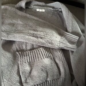 Maurices Light Gray Women's Crewneck Knit Sweater with Front Pocket